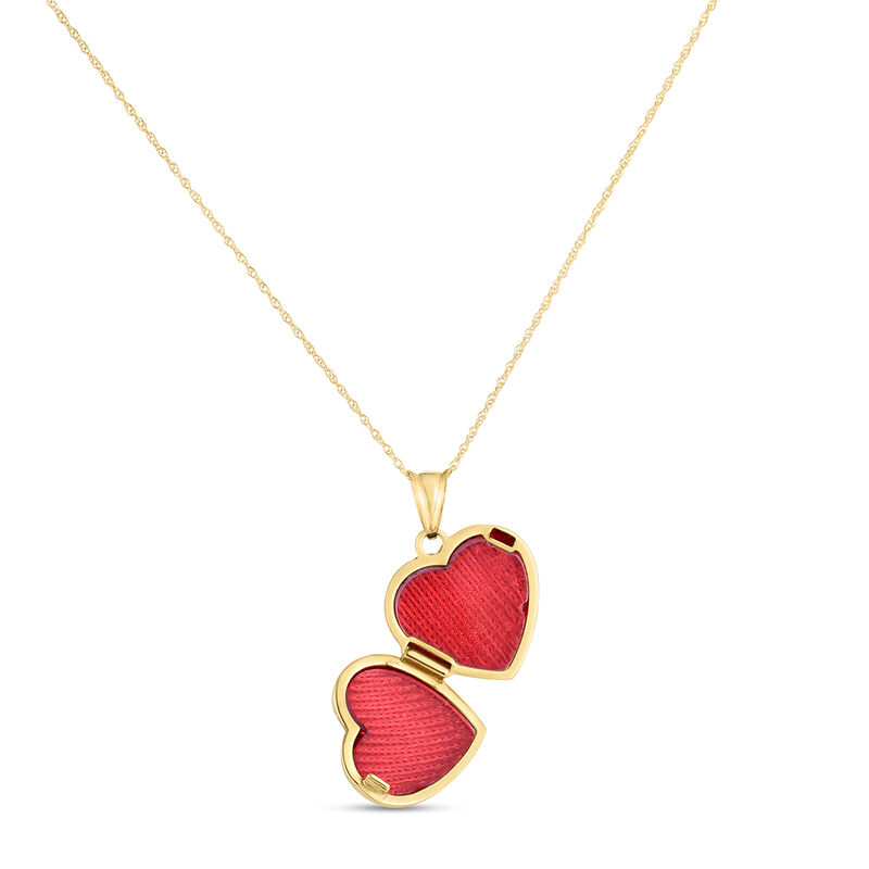 Heart Locket Pendant Polished in 14K Yellow Gold