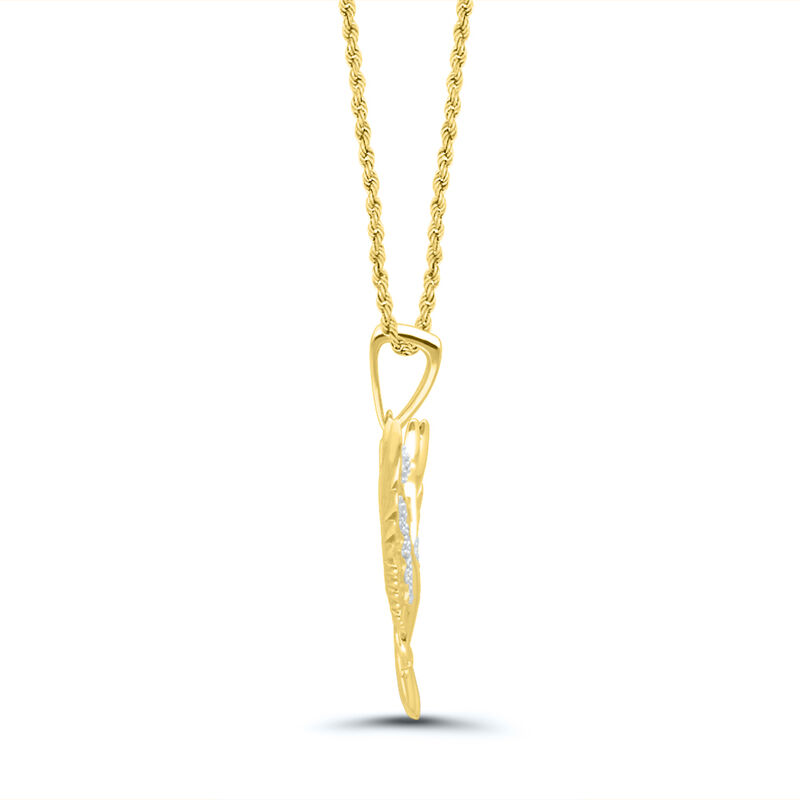 Eagle Pendant with Diamonds in 10K Yellow Gold &#40;1/10 ct. tw.&#41;