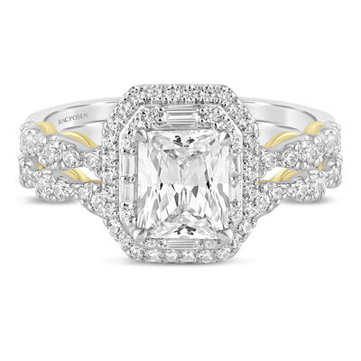 Lab Grown Diamond “Adriana” Engagement Ring Set in 14K White Gold with Yellow Gold (2 1/4 ct. tw.)