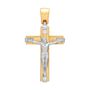 Men&#39;s Crucifix Charm in 14K White &amp; Yellow Gold