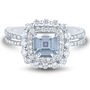 Aquamarine and Diamond Ring in 14K White Gold &#40;7/8 ct. tw.&#41;