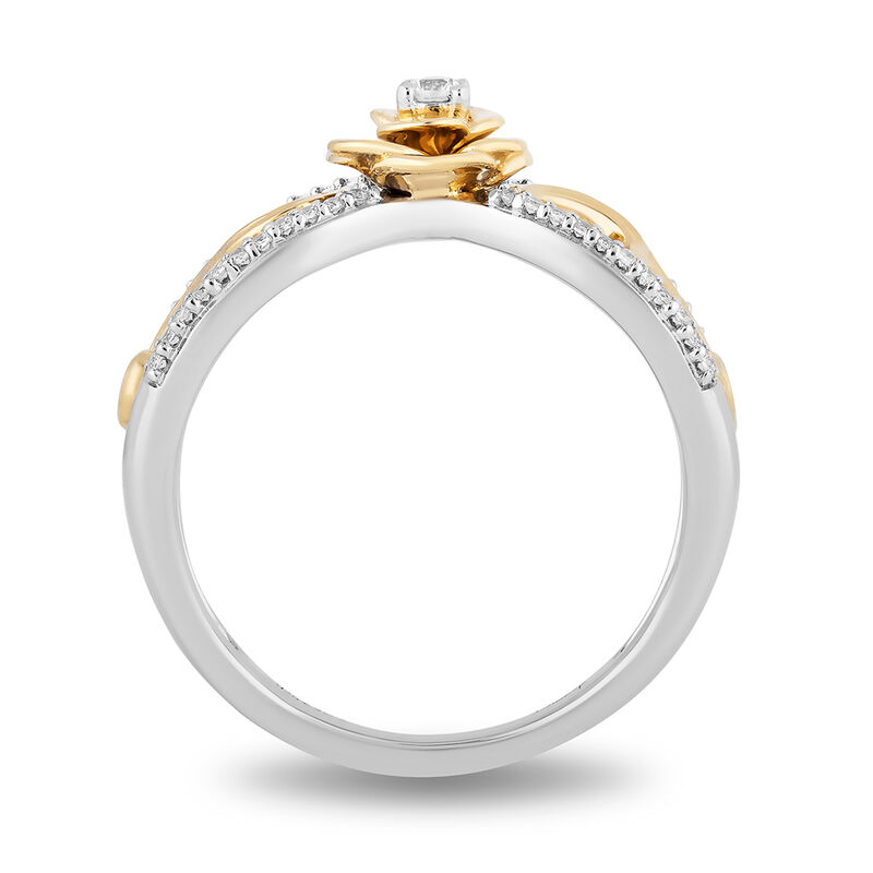 Belle 30th-Anniversary Diamond Rose Ring in Sterling Silver &amp; 10K Yellow Gold &#40;1/8 ct. tw.&#41;