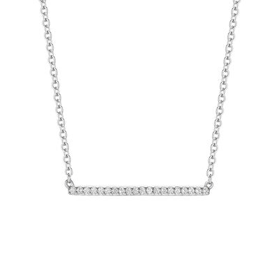 Diamond Bar Necklace in 10K White Gold (1/10 ct. tw.)