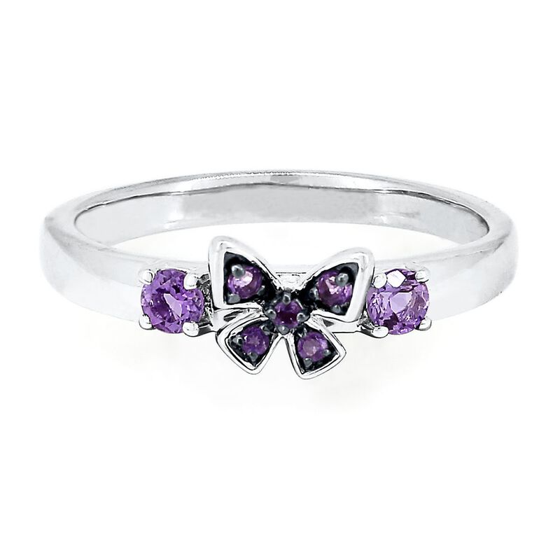 Amethyst Butterfly Stack Ring in Sterling Silver