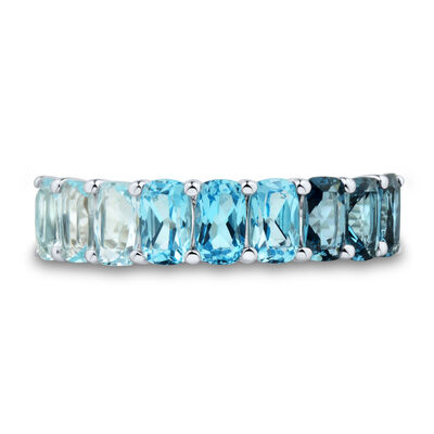 Blue Topaz Ombre Stack Ring in Sterling Silver
