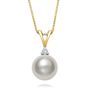 Akoya Cultured Pearl &amp; Diamond Pendant in 14K Yellow Gold