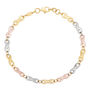 Infinity Link Bracelet in 14K Yellow, White and Rose Gold, 7.5&quot; 