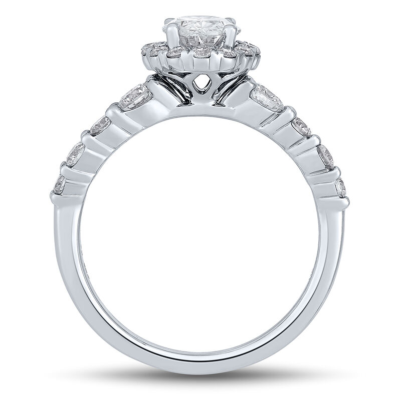 Lab Grown Diamond Oval Engagement Ring in 14K White Gold &#40;1 3/4 ct. tw.&#41;