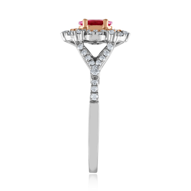 Ruby &amp; 1/2 ct. tw. Diamond Ring in 10K White &amp; Rose Gold