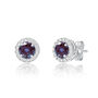 Lab-Created Alexandrite &amp; White Sapphire Stud Earrings in Sterling Silver