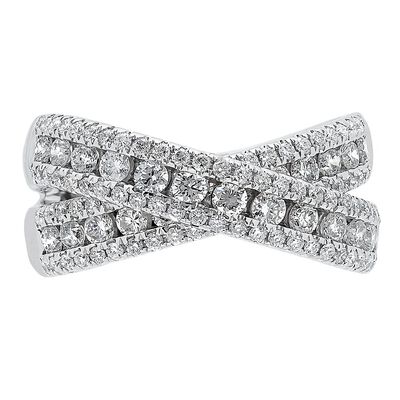 1 1/2 ct. tw. Diamond Crossover Ring in 14K White Gold