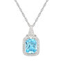 Cushion-Cut Blue Topaz &amp; Lab Created White Sapphire Earring, Pendant &amp; Ring Set in Sterling Silver