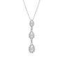 Diamond Halo Pendant with Pear-Shaped Trio in 10K White Gold &#40;3/8 ct. tw.&#41;