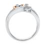 Diamond Double Heart Promise Ring in Sterling Silver &amp; 10K Rose Gold