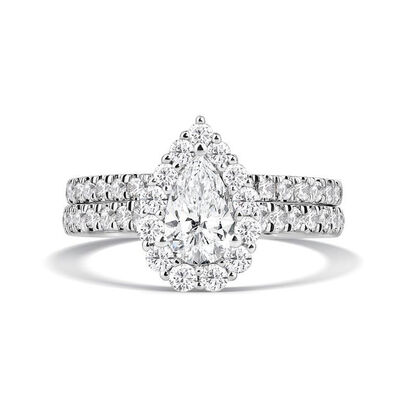 Joy Pear-Shaped Lab Grown Diamond Bridal Set in Platinum (1 3/4 ct. tw.)