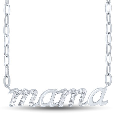 Diamond Mama Necklace in Sterling Silver (1/10 ct. tw.)