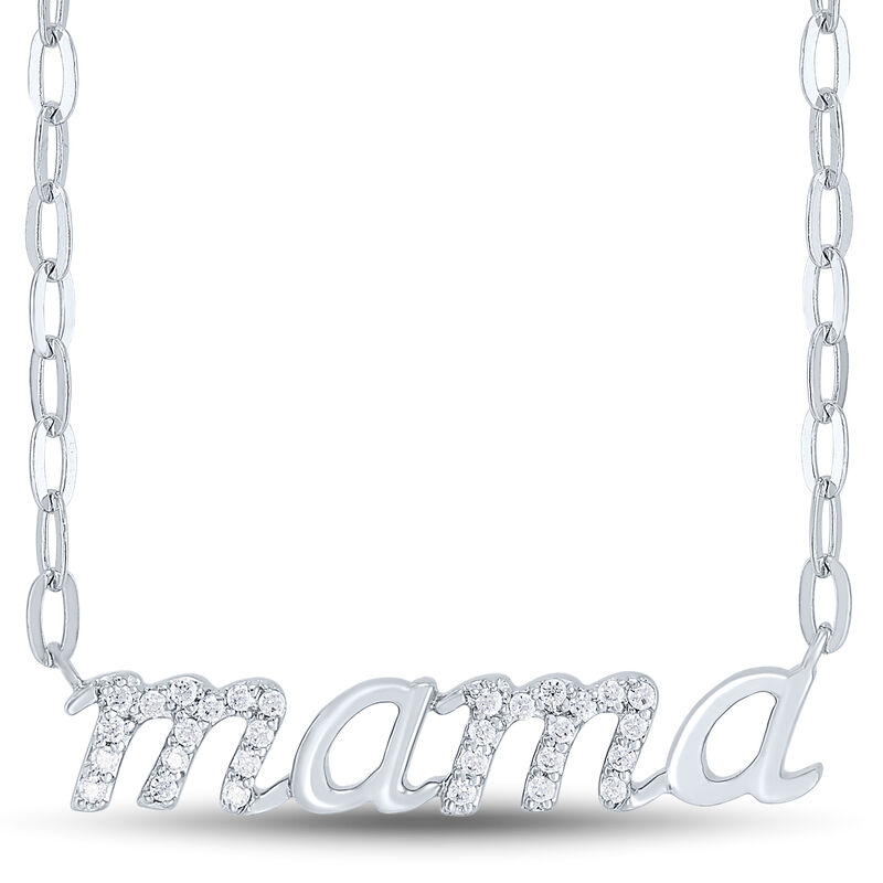 Diamond Mama Necklace in Sterling Silver &#40;1/10 ct. tw.&#41;