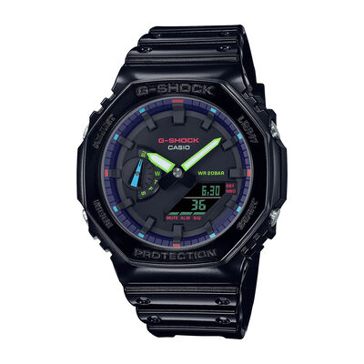 men’s 2100-series watch with black high-gloss polyurethane strap