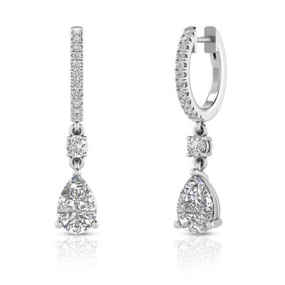 Lab Grown Diamond Dangle Drop Earrings in 14K White Gold (1 3/4 ct. tw.)