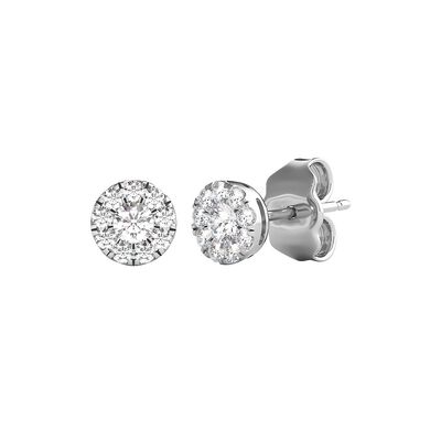 Mirabela® 1/4 ct. tw. Diamond Cluster Earrings in 10K White Gold