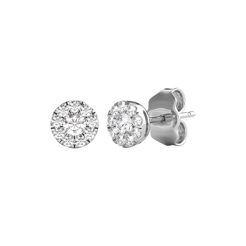 Mirabela&amp;&#35;174; 1/4 ct. tw. Diamond Cluster Earrings in 10K White Gold