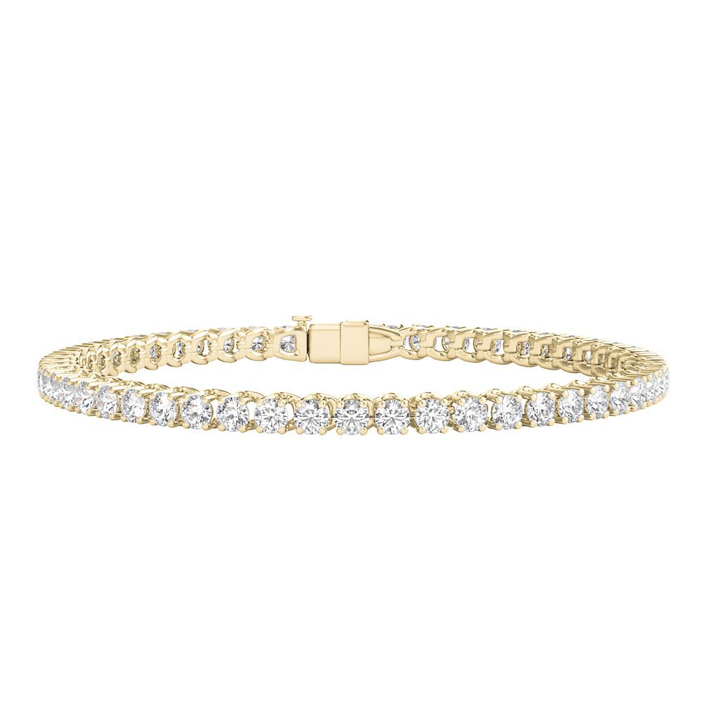 Amazon.com: Pompeii3 14k White Gold 7 Ct T.W. Round-Cut Natural Diamond  Tennis Bracelet Women's 7