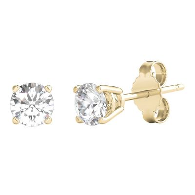 Diamond Round Solitaire Stud Earrings in 14K Yellow Gold (1/2 ct. tw.)