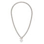 Heart Toggle Necklace with Rolo Chain in Sterling Silver, 17&rdquo;