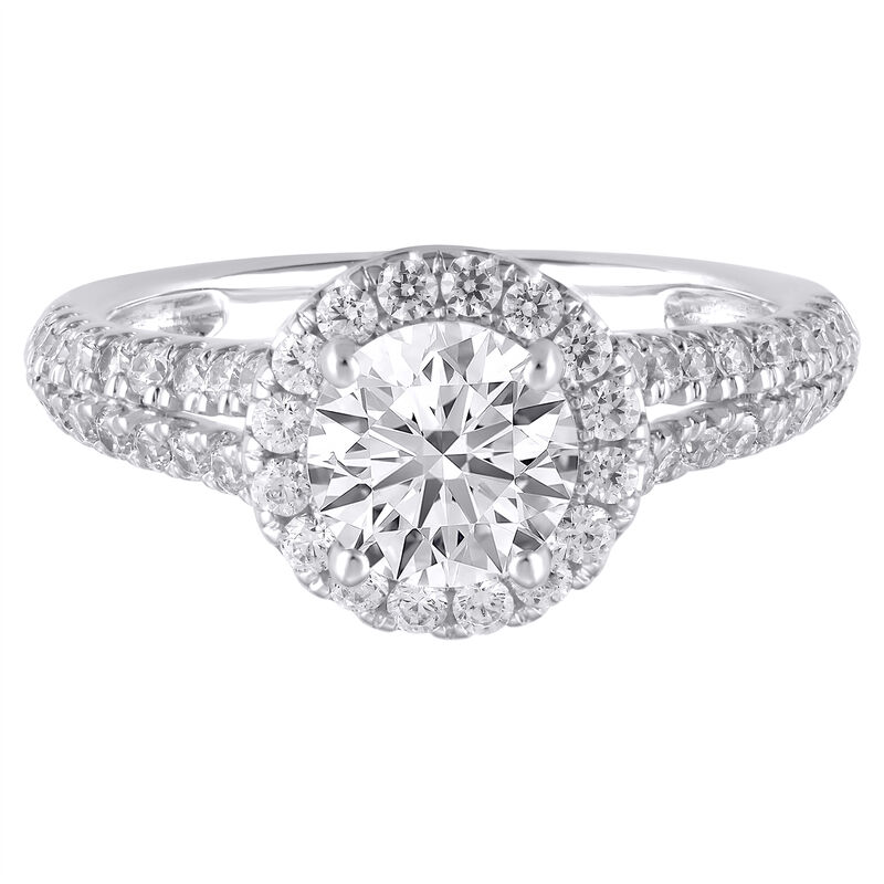 Lab Grown Diamond Halo Engagement Ring in 14K Gold &#40;1 1/2 ct. tw.&#41;
