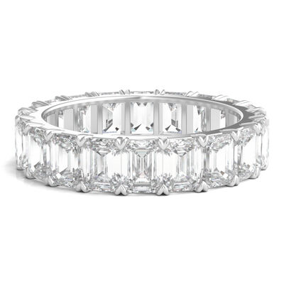 Lab Grown Emerald-Cut Diamond Eternity Band in 14K White Gold (5 ct. tw.)