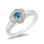 Cinderella Flower Ring with Diamond and London Blue Topaz in Sterling Silver &#40;1/5 t. tw.&#41;