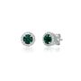 Lab Created Emerald &amp; 1/7 ct. tw. Diamond Earrings in Sterling Silver