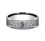 Men&#39;s Hammered Wedding Band with 14K Gold Inlay in Tantalum, 6.5mm