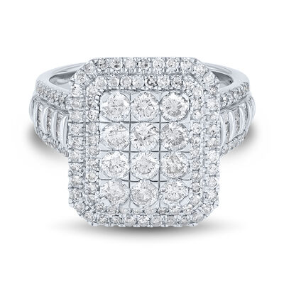 Diamond Composite Center Engagement Ring in 10K White Gold (2 ct. tw.)