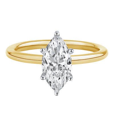 lab grown diamond solitaire marquise engagement ring in 14k white gold (1 1/2 ct.)