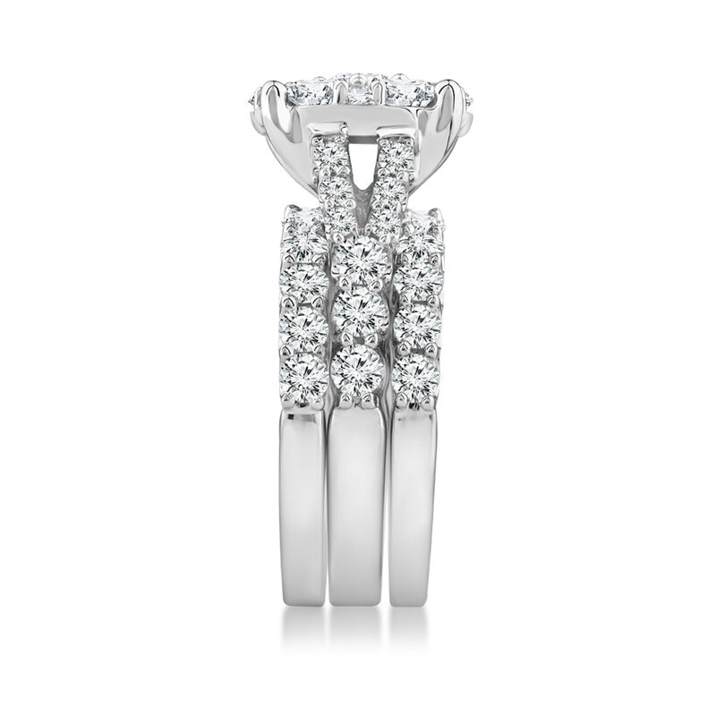 Round Lab Grown Multi-Diamond Engagement Ring Set in 10K White Gold &#40;5 ct. tw.&#41;