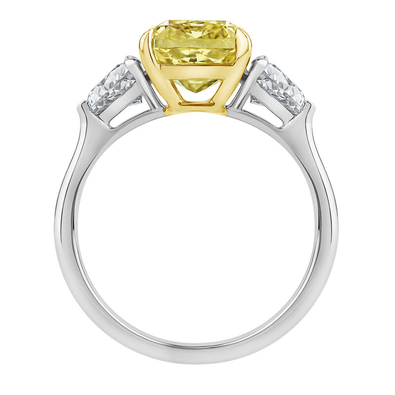Lab Grown Yellow Diamond &amp; Diamond Engagement Ring in 14K White Gold &#40;4 1/2 ct. tw.&#41;