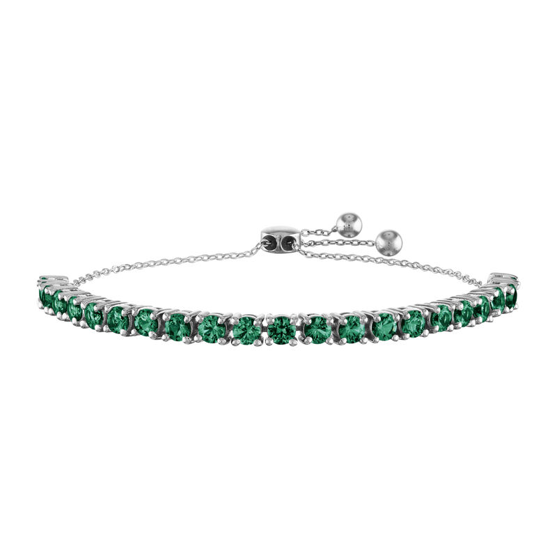 Emerald Bolo Bracelet in Sterling Silver