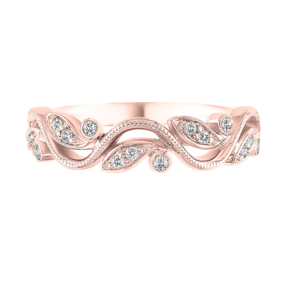 Tiffany Victoria® diamond vine band ring in 18k rose gold. | Tiffany & Co.