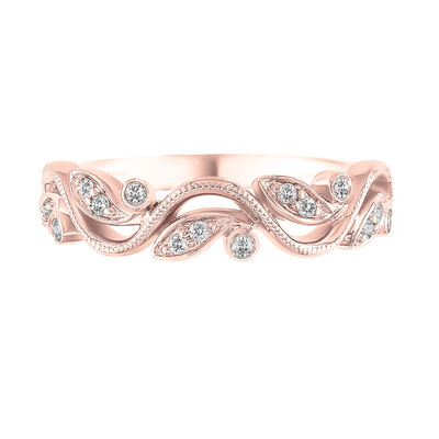 Vine Ring with Diamonds in 10K Rose Gold (1/8 ct. tw.)