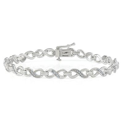 1/2 ct. tw. Diamond Infinity Link Bracelet in Sterling Silver