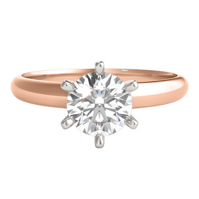 Round Diamond Solitaire Engagement Ring in 14K Rose Gold (1 ct.)