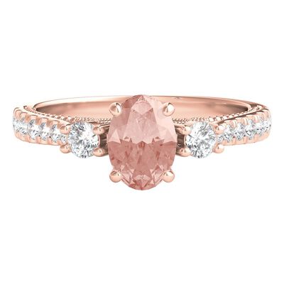 Shades of Love™ Morganite & 1/2 ct. tw. Diamond Ring in 10K Rose Gold