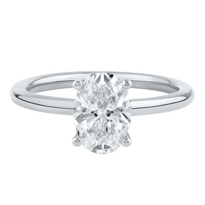 lab grown diamond solitaire oval engagement ring in 14k gold (1 1/2 ct.)