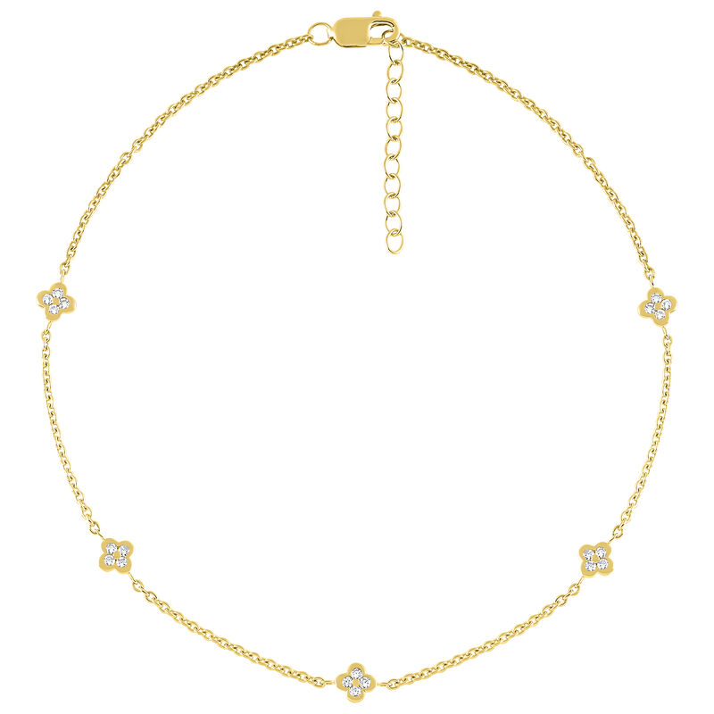 Diamond Anklet in 10K Yellow Gold &#40;1/7 ct. tw.&#41;