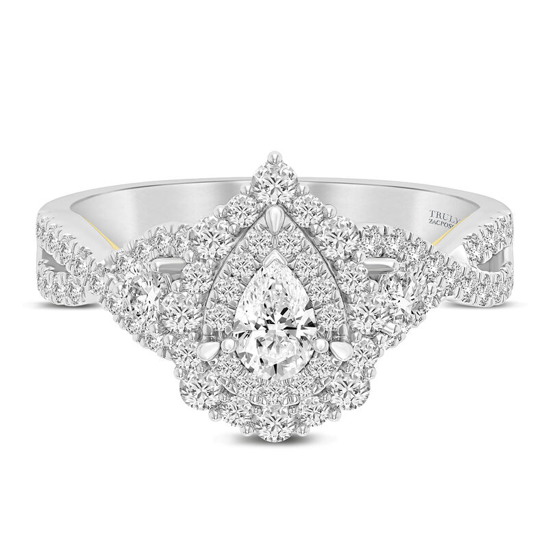 Pear-Shaped Double Halo Engagement Ring &#40;1 1/7 ct. tw.&#41;
