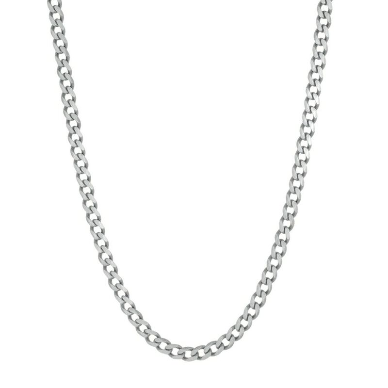 Men&#39;s Curb Chain in Sterling Silver, 22&quot;