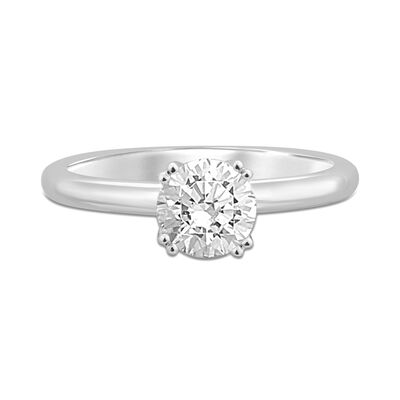 Lab Grown Diamond Round Solitaire Engagement Ring in 14K White Gold (1 ct.)