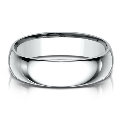 Wedding Band in 14K White Gold, 6MM