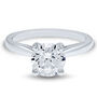 lab grown diamond round solitaire engagement ring with taper in 14k white gold &#40;2 ct.&#41;